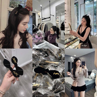 Kẹp tóc mái nơ nhung xinh xắn hàng L1