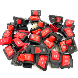 Công Tắc Màu Đỏ Các Loại Công Tắc Hình Thanh-30mm-Công tắc Cos Pha Xe Đời Mới-Passing-Tạm Dừng-Nút Đè Wave Xe honda