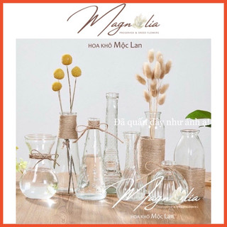 Lọ hoa thủy tinh trang trí quấn sẵn dây thừng ❤️FREESHIP❤️ bình hoa thuỷ tinh cắm hoa phong cách Bắc Âu vintage