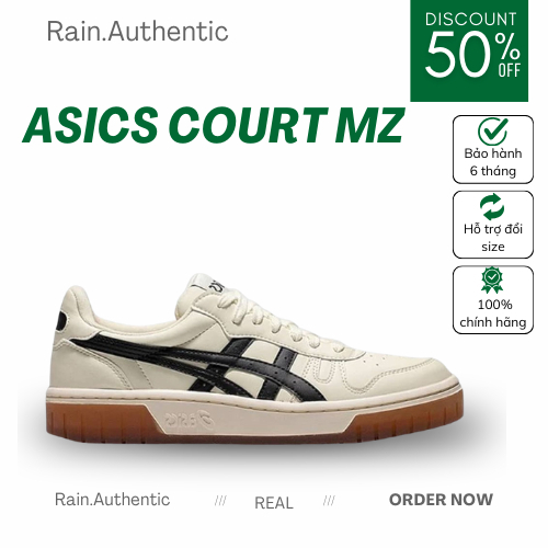 [Chính Hãng] Giày Asics Court MZ Cream Black Gum 1203A127-750