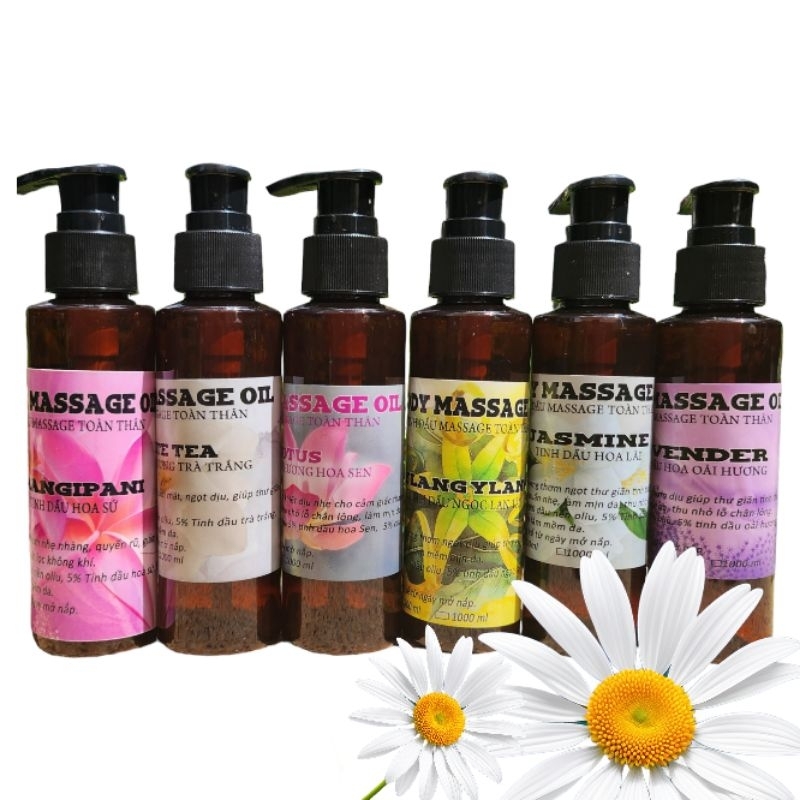 (Chai 100ml) Đủ Mùi Dầu Massage Dành Cho Spa 100ml Bỏ Túi Tiện Lợi