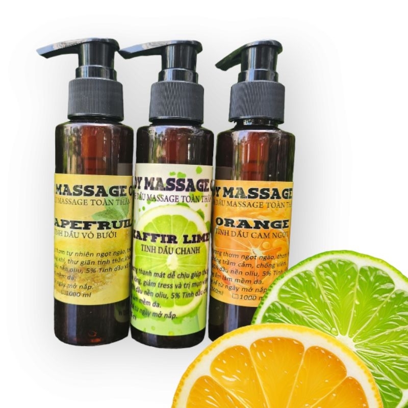 (Chai 100ml) Đủ Mùi Dầu Massage Dành Cho Spa 100ml Bỏ Túi Tiện Lợi