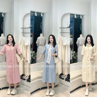 Siuu phẩm váy sơ mi mềm kèm khăn ren so hottt sm