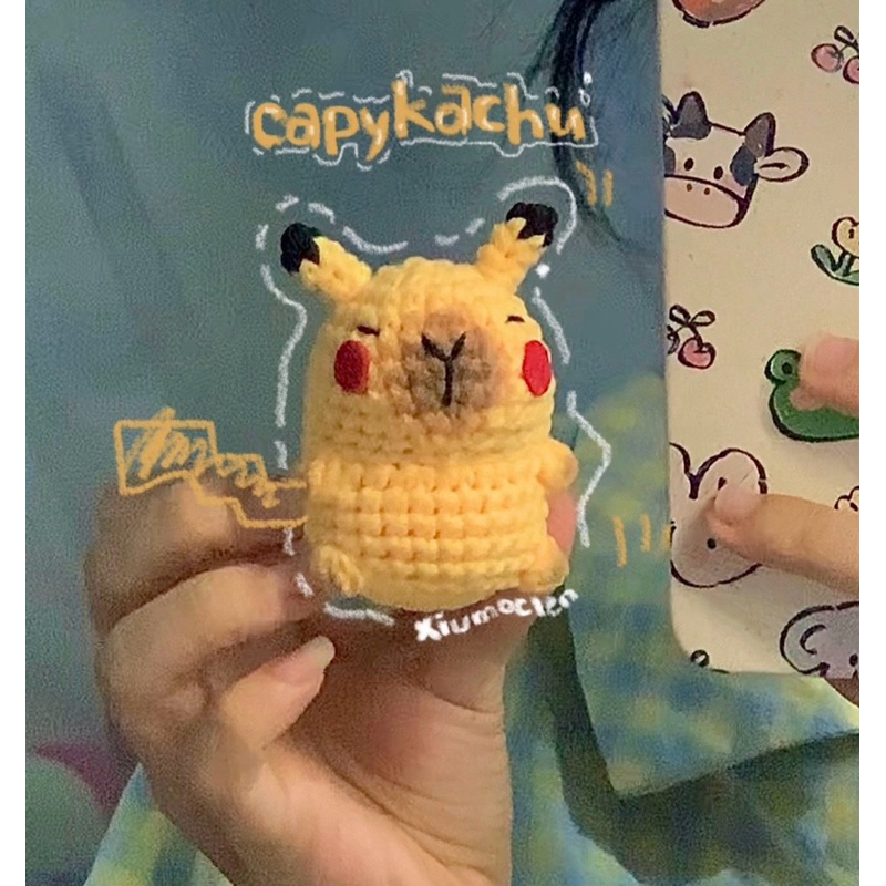 Móc Khoá Len Handmade Capybara Pikachu