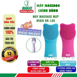 Máy rửa mặt massage pin sạc Nikio NK-120 - Đầu silicon cao cấp