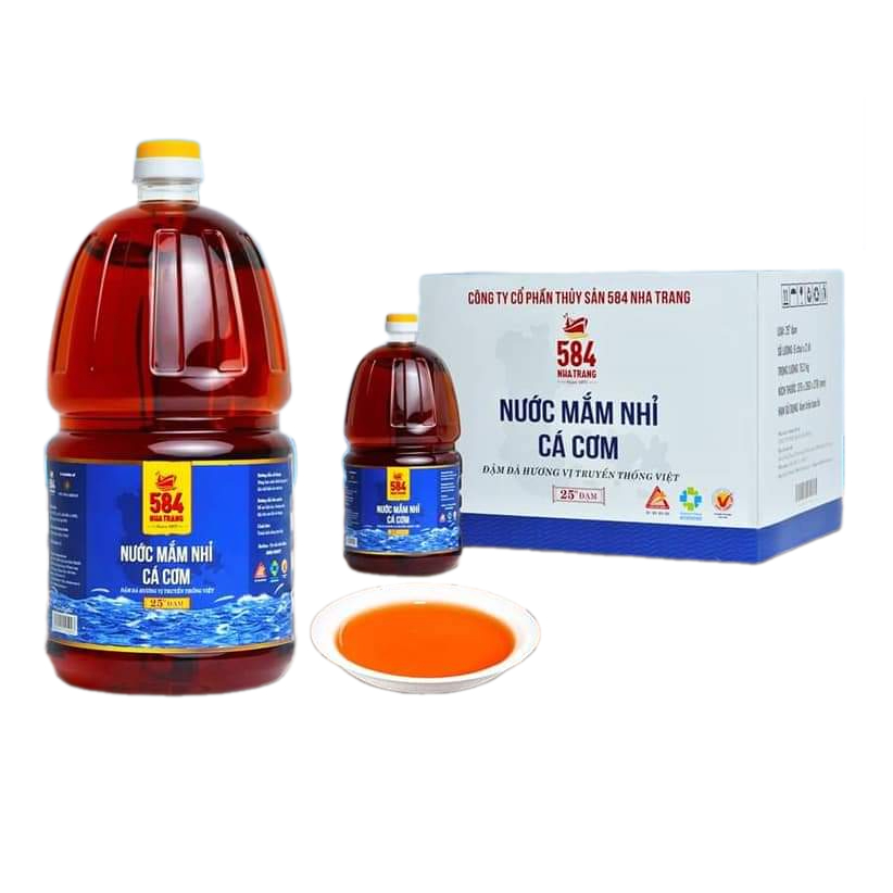Nước mắm Nha Trang 584, can nhựa 2 lít