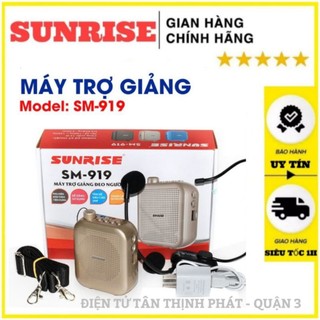 Máy trợ giảng không dây chính hãng sunrise SM-919 sóng UHF, Loa trợ kèm micro cao cấp chống hú tốt
