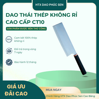 Dao thái thép rèn thủ công bằng thép không rỉ cán cẩm cao cấp ct10 - htx dao phúc sen