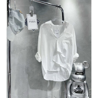 Áo sơ mi trắng linen oversize trơn cá tính cho nữ