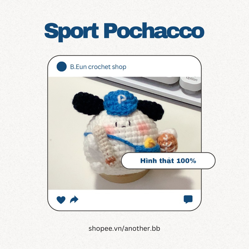 Móc khoá len POCHACCO BÓNG CHÀY_B.Eun crochet
