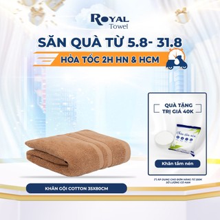 Khăn Lau Đầu, Khăn Gội Royal Towel 35x80cm Với Sợi Bông Cotton Dày Thấm Hút Tốt