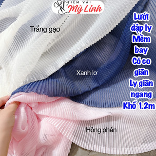 Vải lưới dập ly 3 màu lưới mỏng nhẹ dập ly ngang mềm - Tiệm vải Mỹ Linh