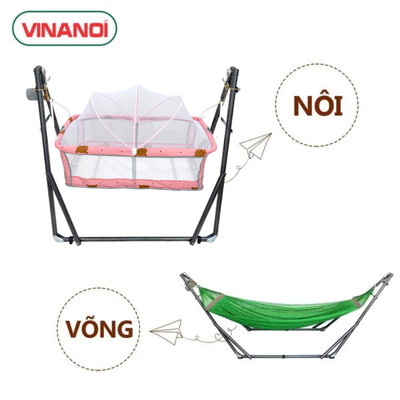 Nôi Võng Tự Động cho bé 3 trong 1 VINANOI - NV80 - Làm Nôi Và Giá Phơi Đồ Cho Bé - Làm Võng Cho Mẹ