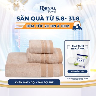 Khăn Tắm, Khăn Gội Đầu, Khăn Lau Mặt Sợi Tre ROYAL TOWEL Cao Cấp Xuất Nhật, Thấm Hút Không Ra Màu