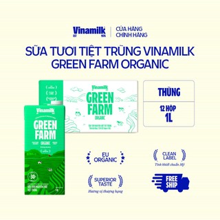 Thùng 12 hộp sữa tươi tiệt trùng hữu cơ GreenFarm Organic 1L