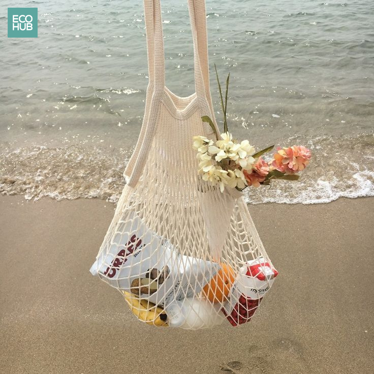 Túi Vải Lưới ECOHUB - Túi Lưới Đi Biển Đa Năng Đựng Đồ, Dưa Hấu Trái Cây Đi Picnic Túi Xách Đeo Vai