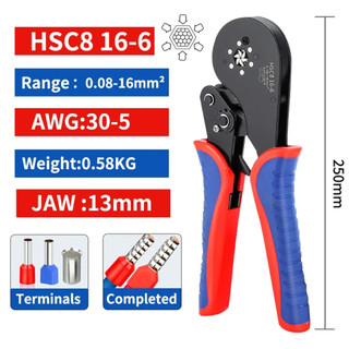 Kìm bấm cos kim cos pin cos sao cos vuông HSC8 16-6A chất lượng cao (0.08-16mm²).