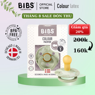 Ti giả Bibs Colour ti ngậm núm tròn cao su cho bé 0-18m nhập khẩu chính hãng Đan Mạch