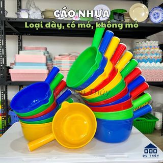 Gáo múc nước, gáo nhựa (ca nhựa múc nước) màu đỏ, lá, dương, vàng, đủ kích cỡ nhựa dày dặn