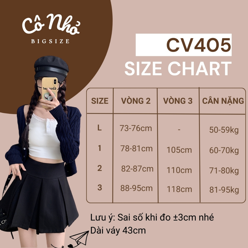 Chân Váy Xếp Ly Bigsize Nữ Dáng Váy Tennis Có Lót Bảo Hộ Vải Tây Đúng Form Tôn Dáng CV405 | BigBuy360 - bigbuy360.vn