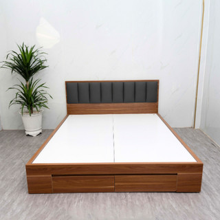  Giường ngủ bọc nệm gỗ MDF nhập khẩu 2 hộc kéo thương hiệu Nội thất DINO 