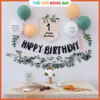 Set bóng bay trang trí sinh nhật cho bé phong cách Hàn Quốc hiện đại - SN 113