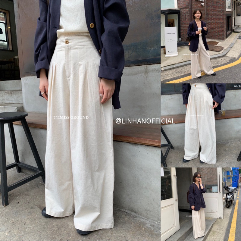 /𝙇𝙞𝙣𝙝𝙖𝙣𝙤𝙛𝙛𝙞𝙘𝙞𝙖𝙡/ QUẦN SUÔNG IVORY STYLEKOREAN 80356🇰🇷