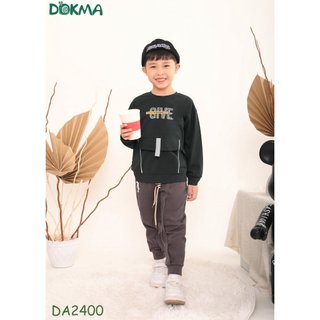Áo dài tay cổ tròn bé trai dokma da2400