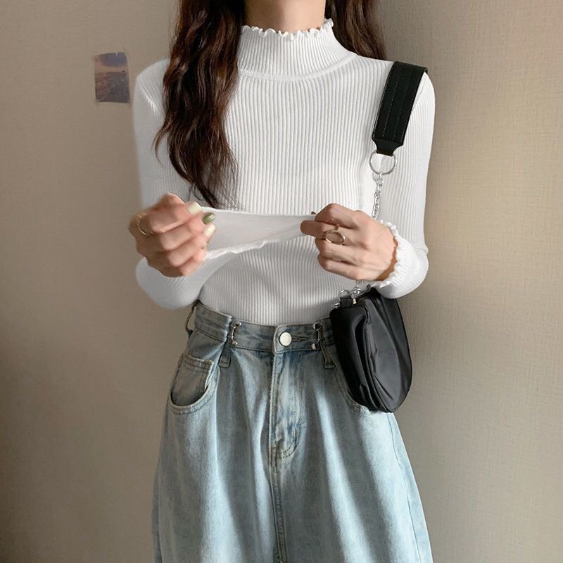 Áo Len, Áo Len Tăm Co Giãn Cổ 3p Sóng Viền Bèo Dáng Ôm Tay Dài Giữ Nhiệt Hàng Qccc Siêu Dễ Phối Đồ Hót 2024 Shopquacam | BigBuy360 - bigbuy360.vn