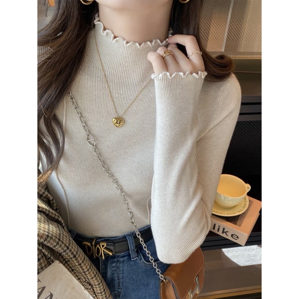 Áo Len, Áo Len Tăm Co Giãn Cổ 3p Sóng Viền Bèo Dáng Ôm Tay Dài Giữ Nhiệt Hàng Qccc Siêu Dễ Phối Đồ Hót 2024 Shopquacam | BigBuy360 - bigbuy360.vn