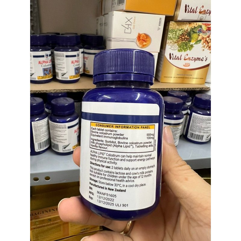 Viên uống Colostrum Alpha Lipid sữa non chính hãng- 60 viên giúp tăng cường kháng thể và nâng cao hệ miễn dịch.