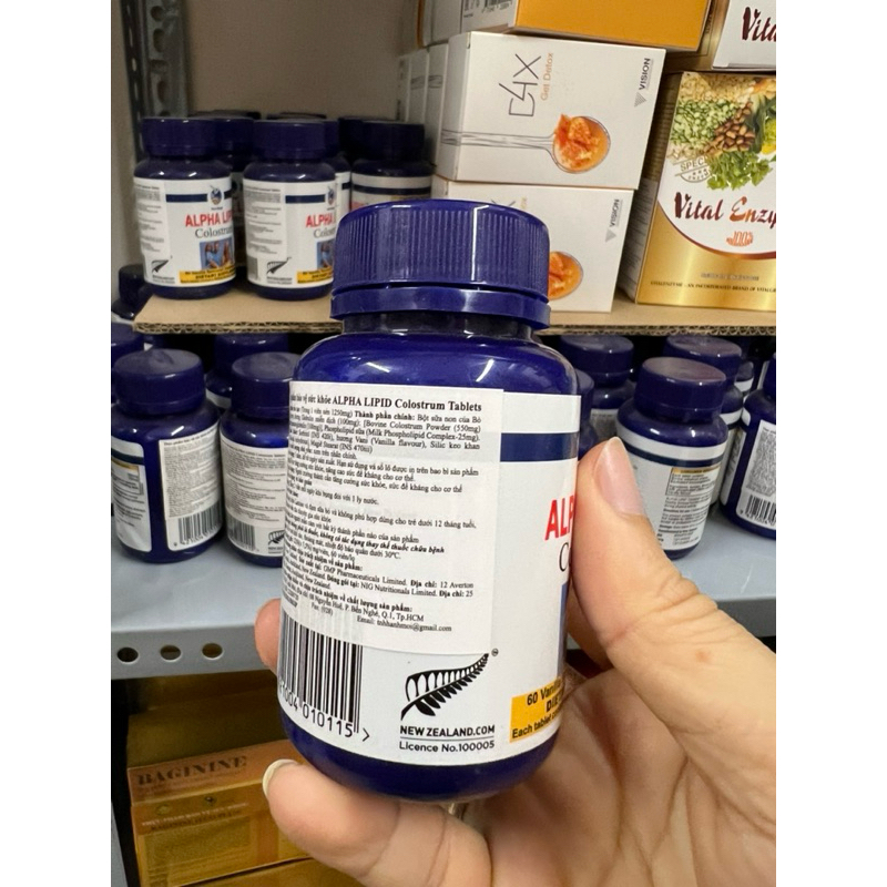 Viên uống Colostrum Alpha Lipid sữa non chính hãng- 60 viên giúp tăng cường kháng thể và nâng cao hệ miễn dịch.