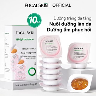  FOCALSKIN Mặt Nạ Ngủ NIACINAMIDE Hoa Hồng Trà Trắng Da Mờ Thâm Dưỡng Ẩm Phục Hồi Da Khô Nhạy Cảm Hũ 4.5g*10
