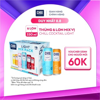 Thùng 6 lon Chill Cocktail mix vị 330ml/lon