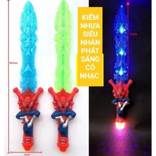 Đồ Chơi Kiếm Phát Sáng Người Nhện Chạy Pin Có Nhạc Cho Bé