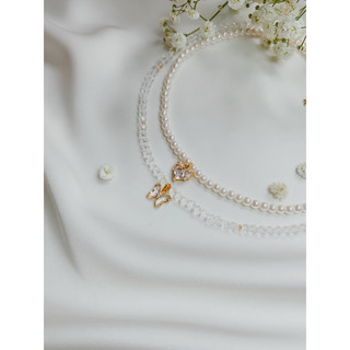 Vòng cổ pha lê trắng handmade SpringX