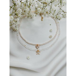 Vòng cổ pha lê trắng handmade SpringX