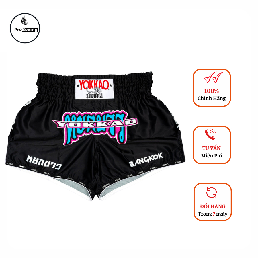 Quần Muay YOKKAO East Club Fight  -  Muay Thai Shorts TYBS-153  – Black