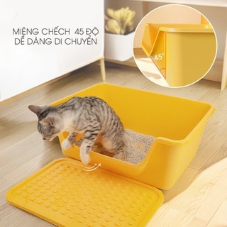 Khay vệ sinh/chậu đựng cát cho thú cưng tặng kèm xẻng, khay vệ sinh cho mèo, nhà vệ sinh cho mèo