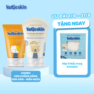 Combo 01 kem chống nắng cho bé 30g và 01 kem bôi dịu da cho bé Kutieskin 30g - CNK01, KKD01