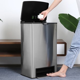 Thùng rác inox đạp chân cỡ lớn Fitis đạp lớn MEGA 40L 40*29*73cm