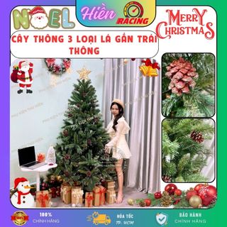 Cây thông noel 3 loại lá gắn trái thông 90cm, 1m2, 1m5, 1m8, 2m trang trí giáng sinh