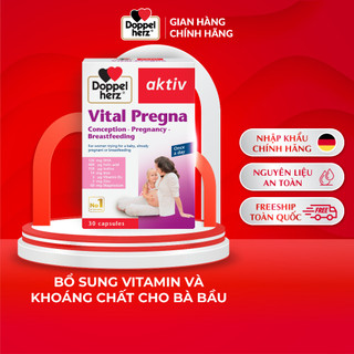 Viên uống vitamin bầu Doppelherz Vital Pregna bổ sung vitamin và khoáng chất cho bà bầu (Hộp 30 viên)