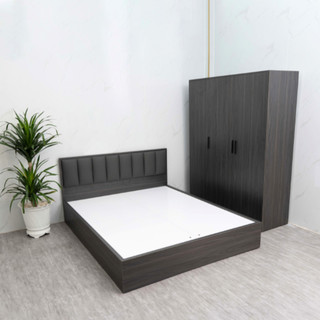 Giường ngủ MDF cao cấp, đầu bọc nệm, chống mối mọt, cong vênh