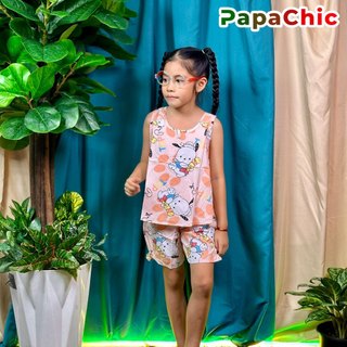 Đồ bộ cho bé gái từ 15 kg đến 18 kg vải tole lanh 2 da loại 1 mùa hè mềm mịn mát tog06