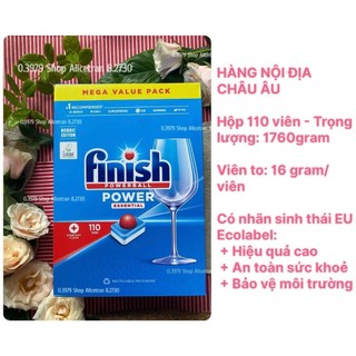 Viên rửa chén bát Finish ESSENTIAL, Hộp 110 viên Eco , viên tiêu chuẩn 16 gram (Mẫu cũ là dòng All in 1 - 6x chức năng)