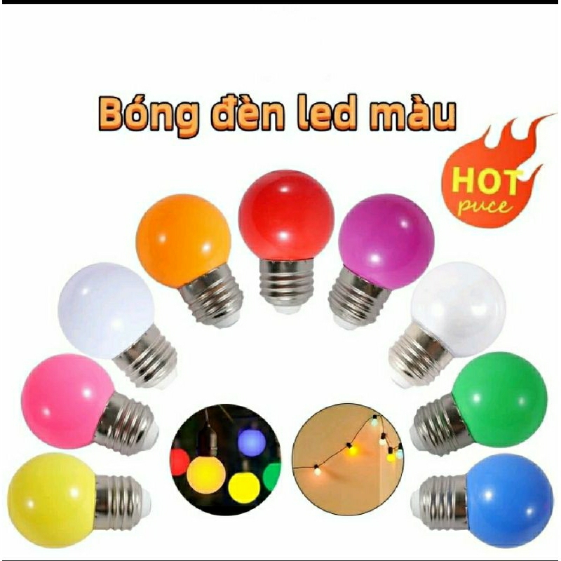 BÓNG LED TRANG TRÍ E27 NHIỀU MÀU