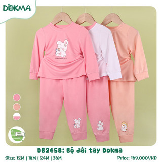 Bộ dài tay bé gái Modal mềm mát Dokma DB2458 (sz24m&36m không có khuy vai)