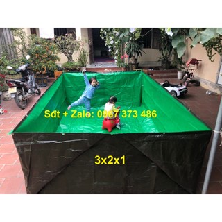 Bể bạt bộ đội 3x2x1, bể bạt, bể bạc nuôi ốc, ếch, lươn, cá
