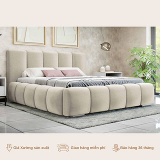 Giường ngủ bánh mì cao cấp Dino - Bọc nhung hiện đại, sang trọng - Nội thất phòng ngủ đẳng cấp